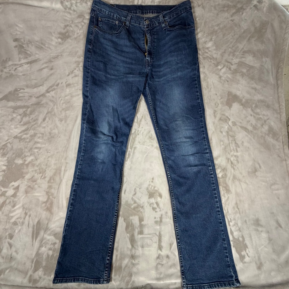 Levis 514 Straight Fit Jeans Mens 36x36 Dark Wash Blue Denim WaterLess